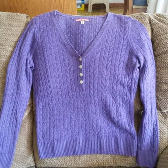 G.H. Bass and Co. Purple Cable Sweater Sz S - Picture 1 of 1